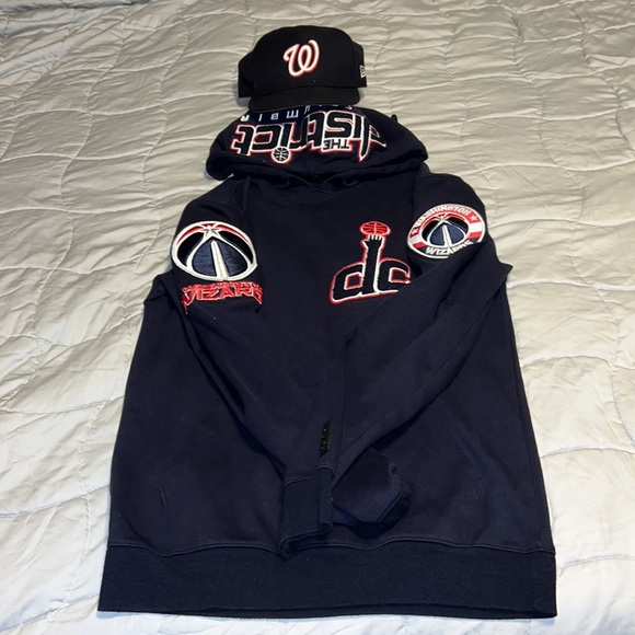 🔥💪🏾Men WASHINGTON WIZARDS Hooded Sweatshirt  with Baseball Cap 💪🏾🔥 - Picture 2 of 5